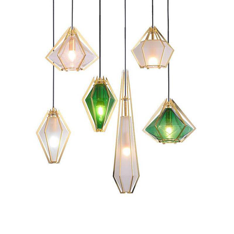 Suspension LED Verre Doré- Design Chic | Marco Lucetti