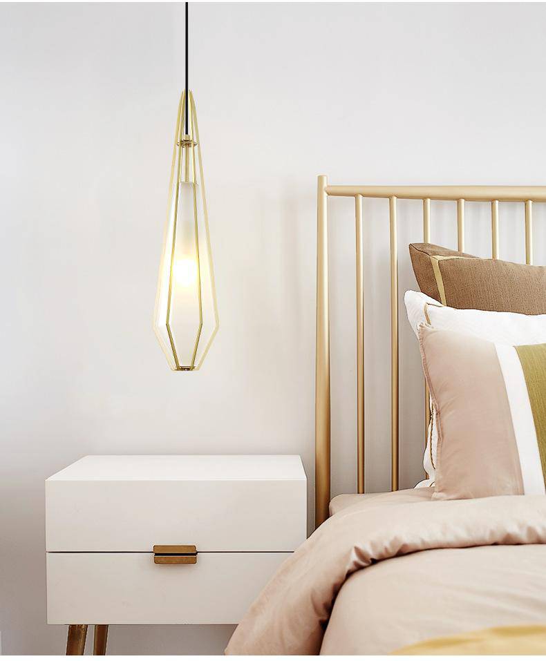 Suspension LED Verre Doré- Design Chic | Marco Lucetti