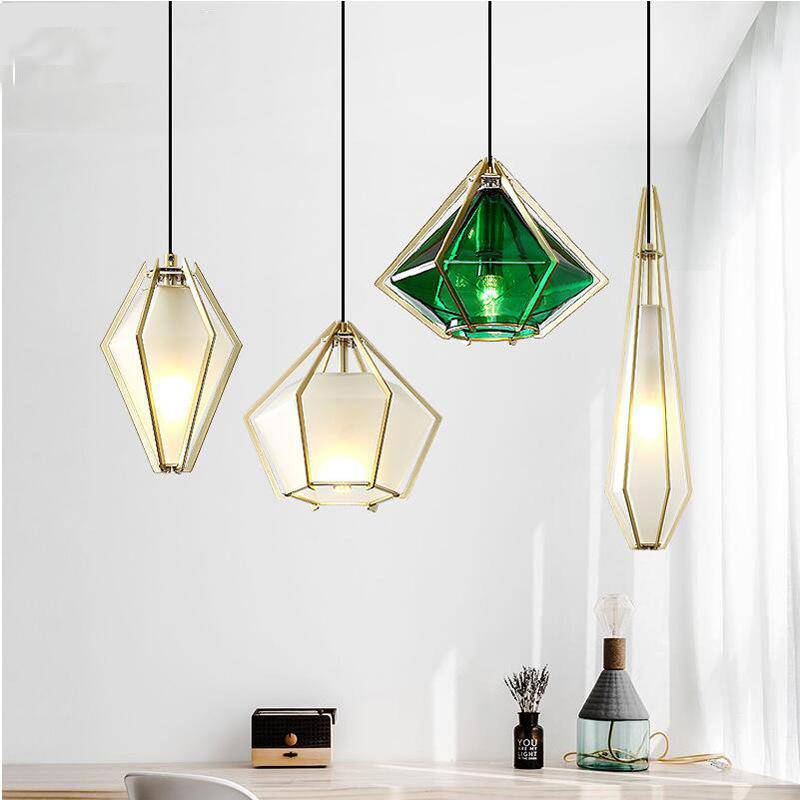 Suspension LED Verre Doré- Design Chic | Marco Lucetti