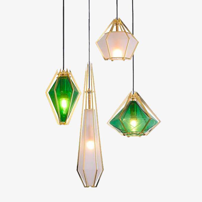 Suspension LED Verre Doré- Design Chic | Marco Lucetti