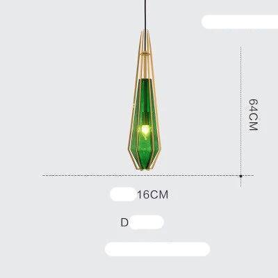 Suspension LED Verre Doré- Design Chic | Marco Lucetti Vert - D