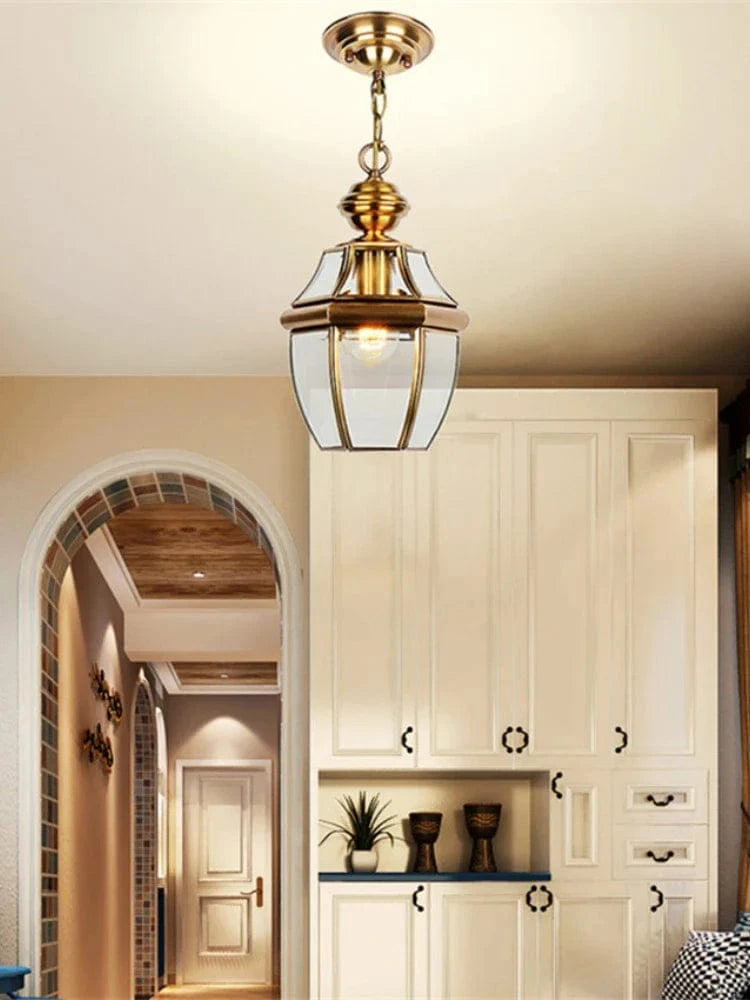 Suspension LED vintage en verre et cuivre pour intérieur et extérieur. | Marco Lucetti