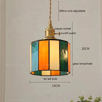 Suspension LED Vintage Japonais, Style Élégant - Douille Cuivre, Abat-Jour en Verre | Marco Lucetti Verre 6 / 4W (MAX100W)