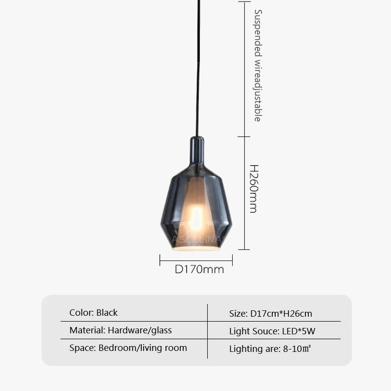 Suspension LED violet minimalist | Marco Lucetti