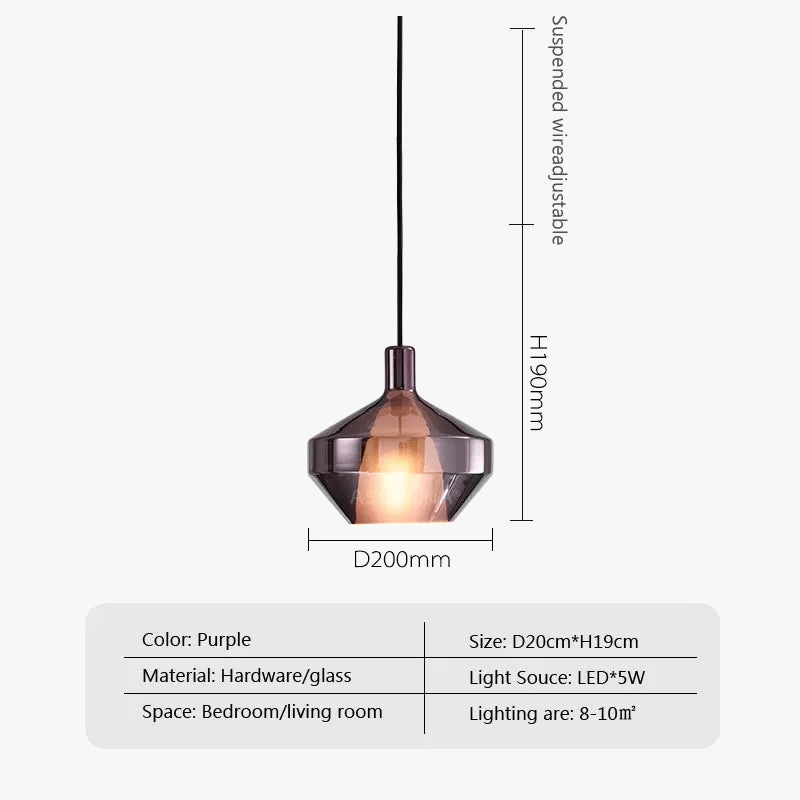 Suspension LED violet minimalist | Marco Lucetti