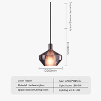 Suspension LED violet minimalist | Marco Lucetti