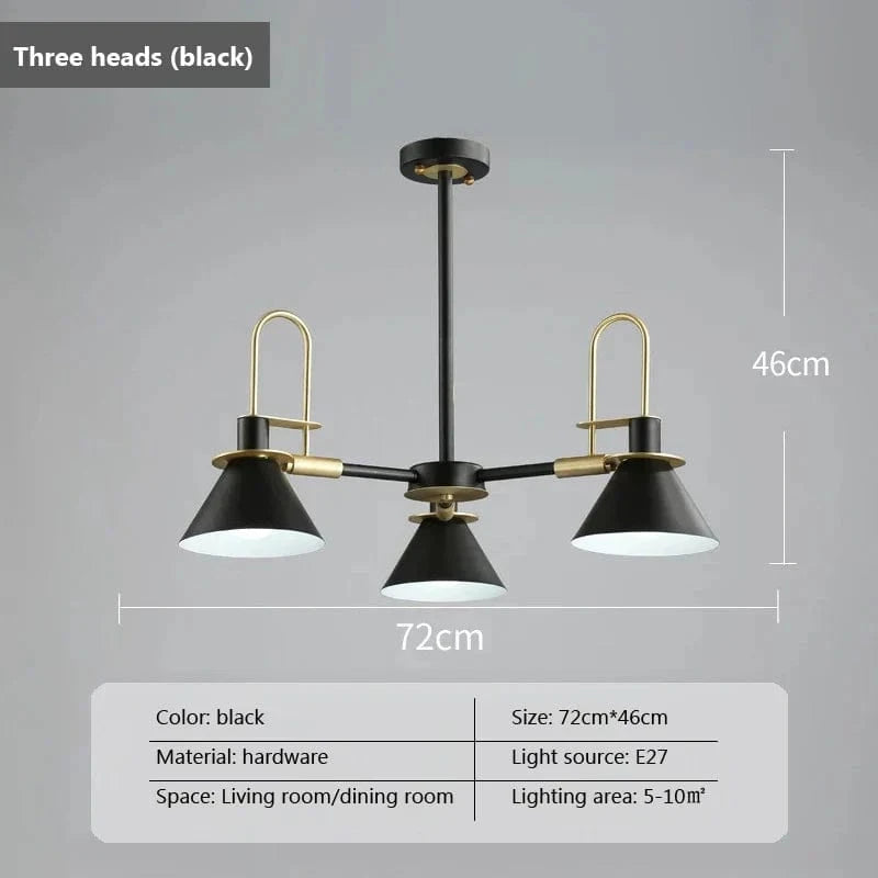 Suspension LED Wood Lights: Suspension Créative Nordique en Bois  | Marco Lucetti 3 têtes noir