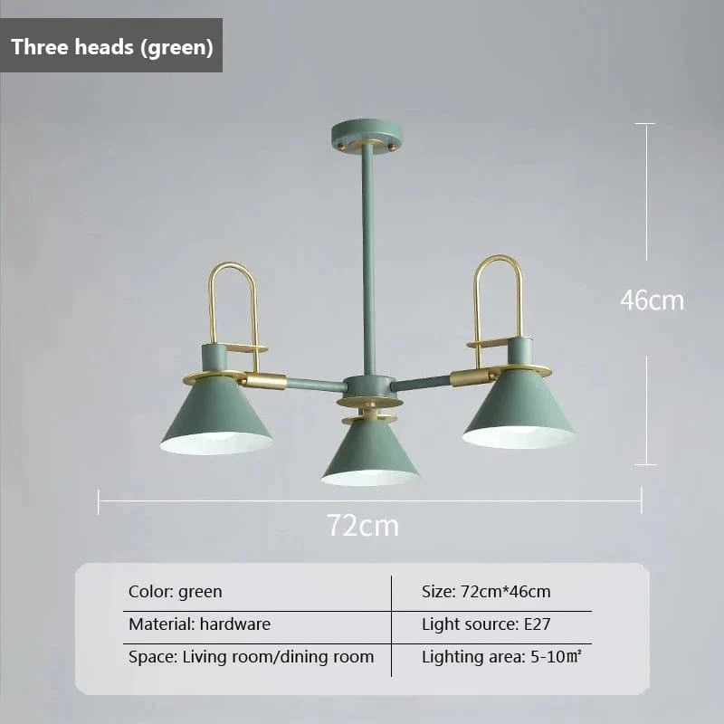 Suspension LED Wood Lights: Suspension Créative Nordique en Bois  | Marco Lucetti 3 têtes vertes