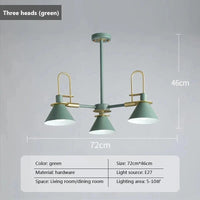 Suspension LED Wood Lights: Suspension Créative Nordique en Bois  | Marco Lucetti 3 têtes vertes