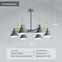 Suspension LED Wood Lights: Suspension Créative Nordique en Bois  | Marco Lucetti 6 têtes gris