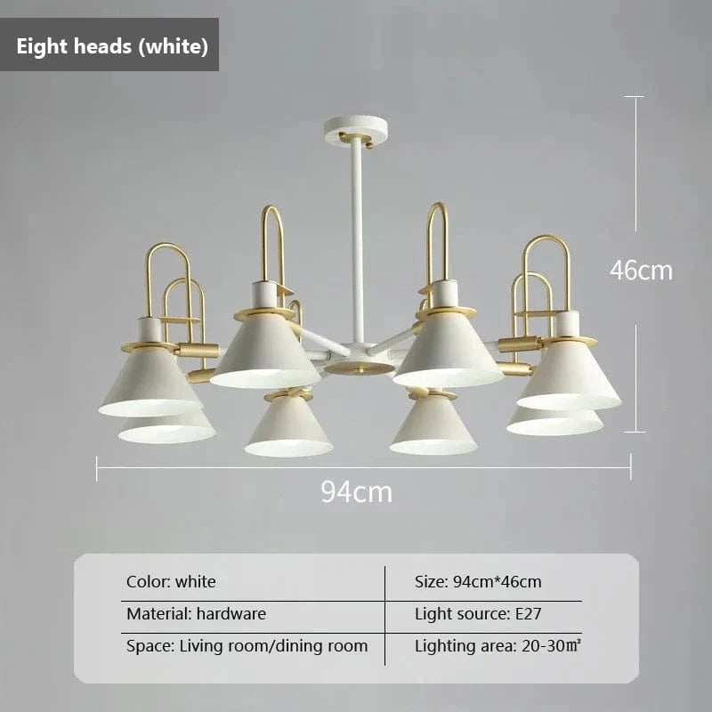 Suspension LED Wood Lights: Suspension Créative Nordique en Bois  | Marco Lucetti 8 têtes blanches