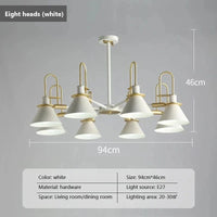 Suspension LED Wood Lights: Suspension Créative Nordique en Bois  | Marco Lucetti 8 têtes blanches