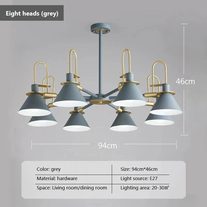 Suspension LED Wood Lights: Suspension Créative Nordique en Bois  | Marco Lucetti 8 têtes gris