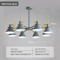 Suspension LED Wood Lights: Suspension Créative Nordique en Bois  | Marco Lucetti 8 têtes gris