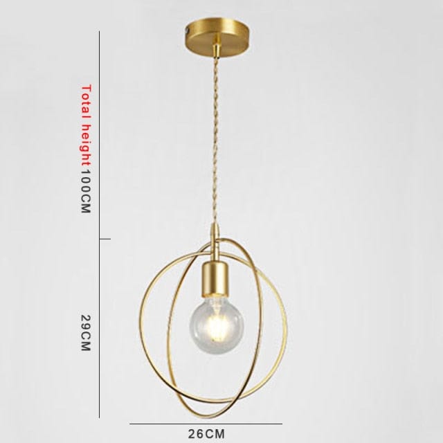 Suspension LED Yria Gréidégeo | Marco Lucetti 2 anneaux - Doré