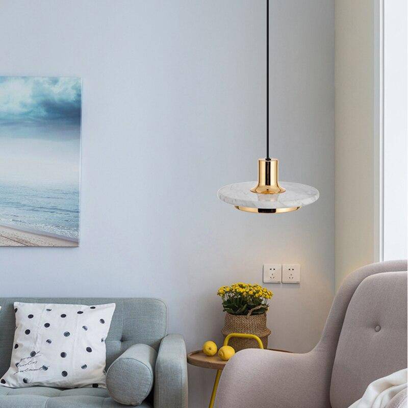 Suspension Line en verre et marbre de marque. | Marco Lucetti