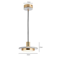 Suspension Line en verre et marbre de marque. | Marco Lucetti Blanc
