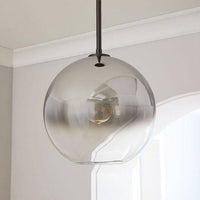 Suspension Loft en verre ambré. | Marco Lucetti Argenté / 20cm