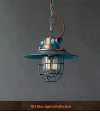 Suspension Loft Industrielle Américaine Anti-Déflagrante LED Fer Barcafé | Marco Lucetti Bleu Cuivre