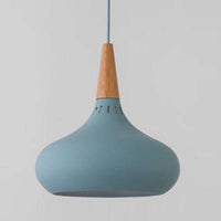 Suspension Loft LED en métal et bois | Marco Lucetti Bleu / 28cm