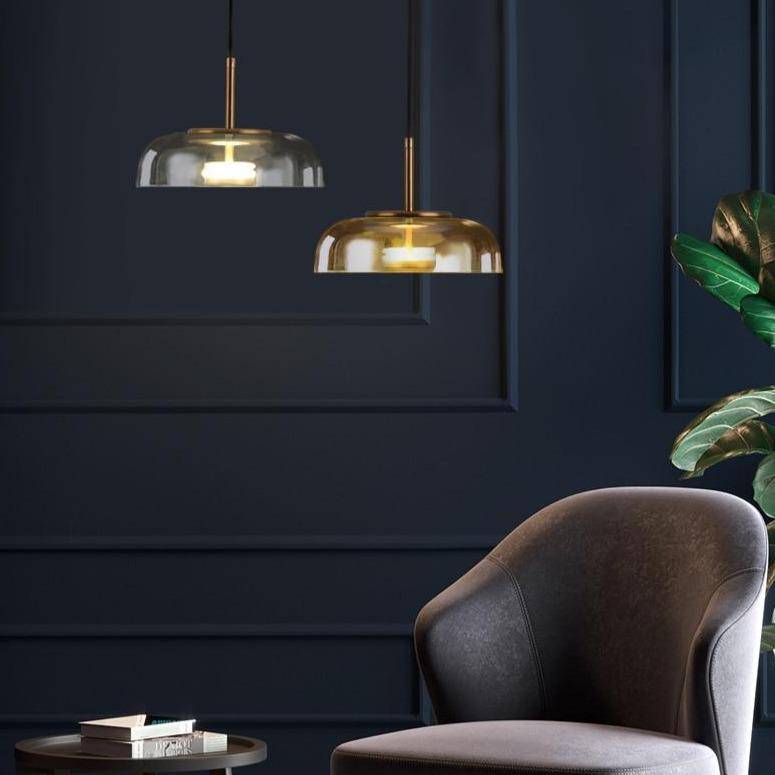 Suspension Loft LED en verre fumé - Design Arrondi | Marco Lucetti