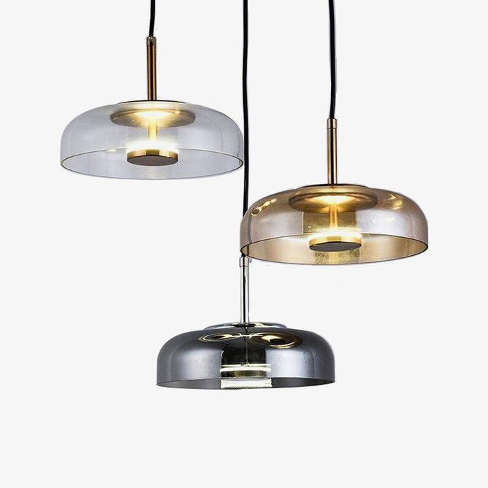 Suspension Loft LED en verre fumé - Design Arrondi | Marco Lucetti