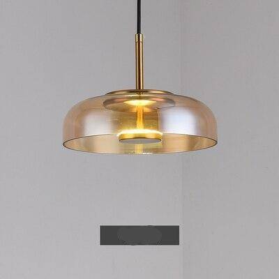 Suspension Loft LED en verre fumé - Design Arrondi | Marco Lucetti Ambré / Froide