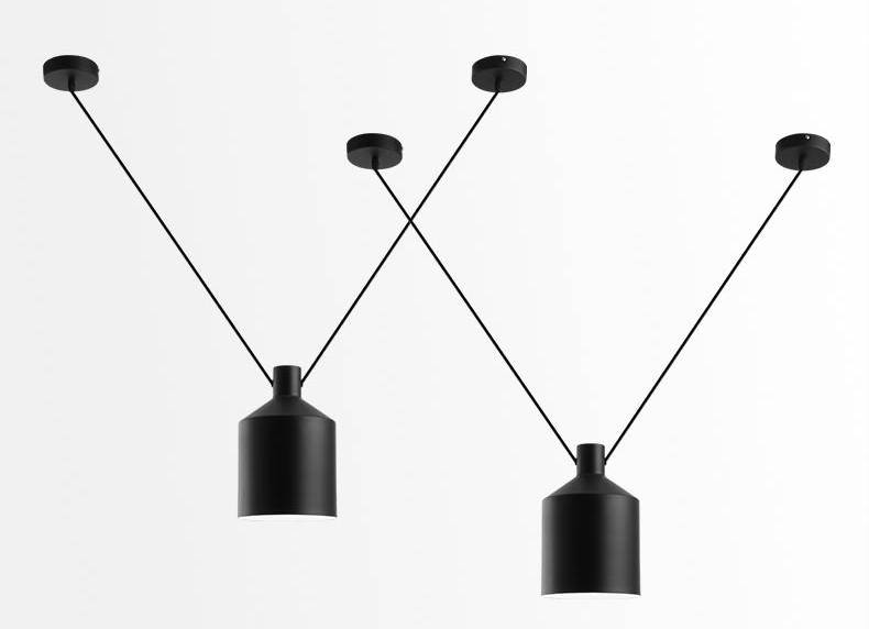 Suspension Loft Noire Moderne | Marco Lucetti