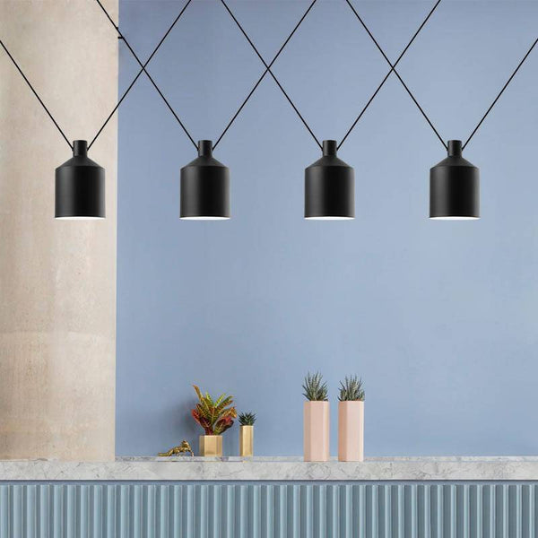 Suspension Loft Noire Moderne | Marco Lucetti