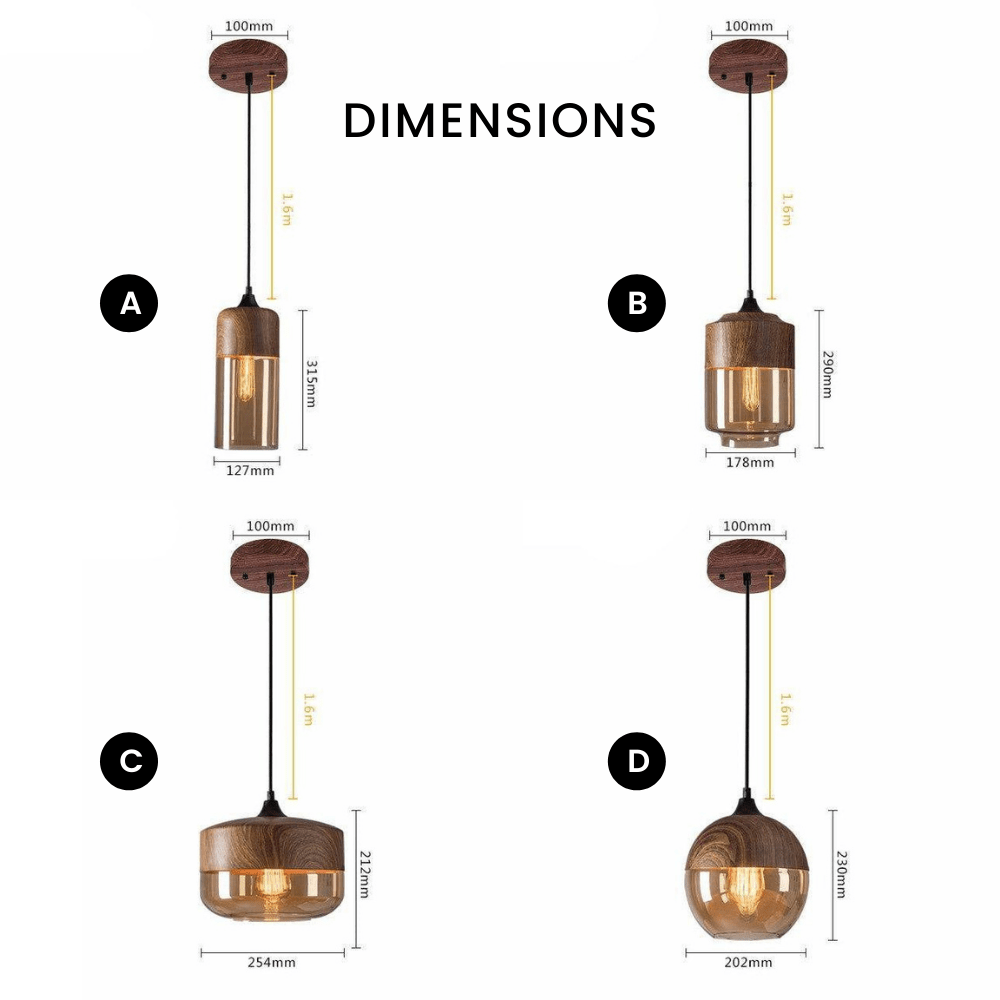 Suspension Loft Retro en bois et verre | Marco Lucetti