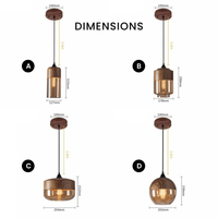 Suspension Loft Retro en bois et verre | Marco Lucetti
