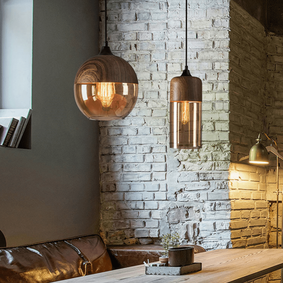 Suspension Loft Retro en bois et verre | Marco Lucetti
