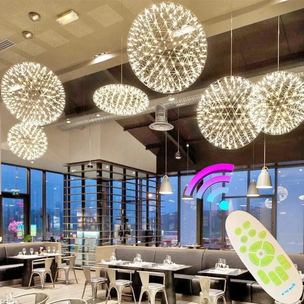 Suspension Loft « Spark Ball » en Acier Inoxydable avec Télécommande LED | Marco Lucetti