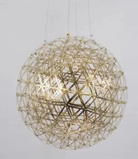 Suspension Loft « Spark Ball » en Acier Inoxydable avec Télécommande LED | Marco Lucetti Corps doré / Dia20cm 12LED / Blanc chaud 3000K