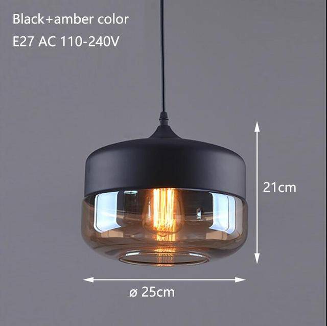Suspension Loft : Style Moderne en Verre et Métal | Marco Lucetti Noir - Ambre - C