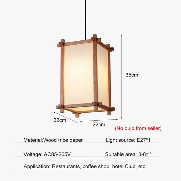 Suspension Loft Vintage Asiatique Zen en Bois Décorative - Édition Exclusive