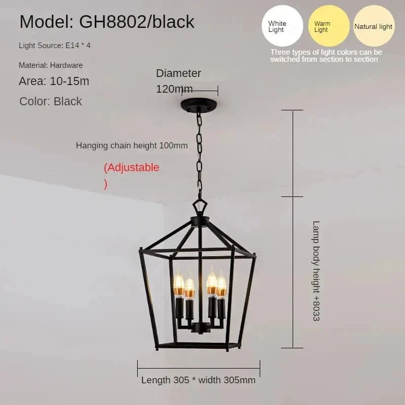 Suspension Loft Vintage en Fer "Cage à Oiseaux" Moderne | Marco Lucetti A Black-4Heads