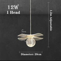 Suspension Lotus Cristal LED Personnalisée | Marco Lucetti 1 tête / Blanc chaud 3 000 K.