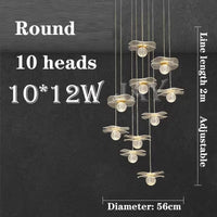 Suspension Lotus Cristal LED Personnalisée | Marco Lucetti Tête du tour 10 / Blanc chaud 3 000 K.