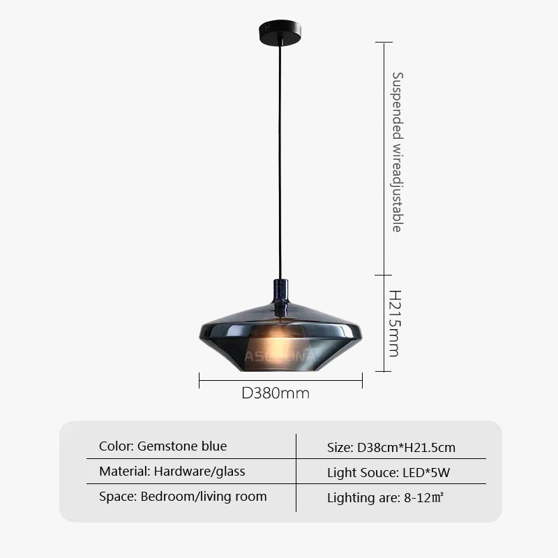Suspension luminaire LED nordique avec abat-jour en verre