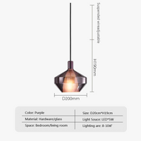 Suspension luminaire LED nordique avec abat-jour en verre
