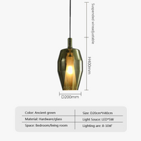 Suspension luminaire LED nordique avec abat-jour en verre
