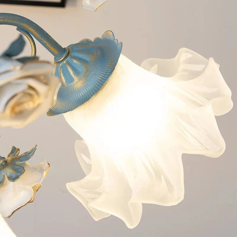  Suspension Lumière Moderne Française avec Cristaux et Fleur en Verre | Marco Lucetti