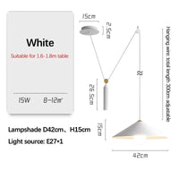  Suspension Lumières à Poulie de Levage - Lustres Mobiles LED Pour Salle à Manger et Salon - Adornos Para Habitacion | Marco Lucetti Blanc D42cm / Lumière froide