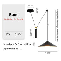  Suspension Lumières à Poulie de Levage - Lustres Mobiles LED Pour Salle à Manger et Salon - Adornos Para Habitacion | Marco Lucetti Noir D42cm / Lumière froide