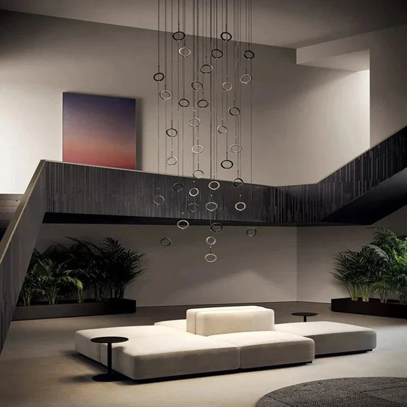 Suspension "Lumina" - Anneau Art Déco 4000K avec Cordon Réglable  | Marco Lucetti