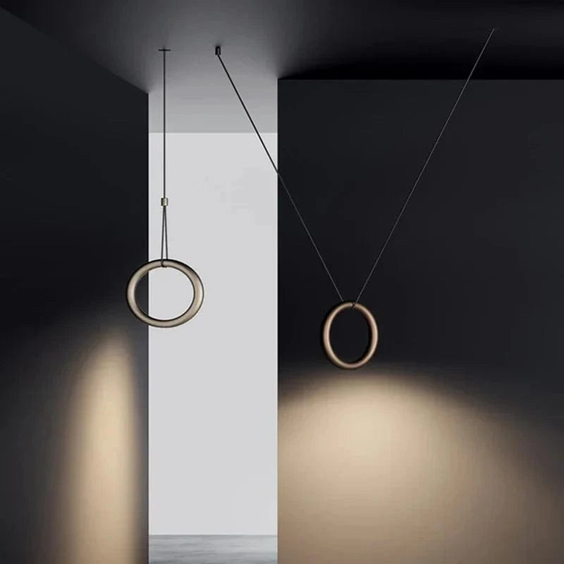 Suspension "Lumina" - Anneau Art Déco 4000K avec Cordon Réglable  | Marco Lucetti