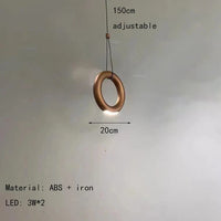 Suspension "Lumina" - Anneau Art Déco 4000K avec Cordon Réglable  | Marco Lucetti Brun / Lumière naturelle 4000K