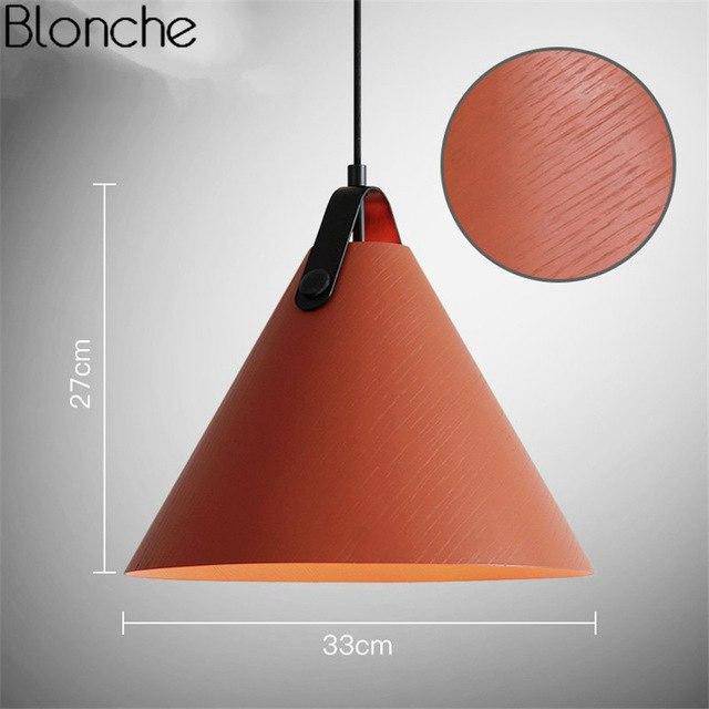 Suspension Luminaire Bois et Métal Coloré | Marco Lucetti Orange - Large