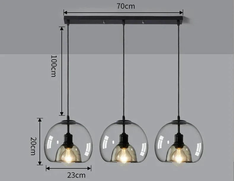 Suspension Luminaire Boule en Verre Moderne pour Décoration Intérieure | Marco Lucetti Gris 3 têtes 70cm / Changeable